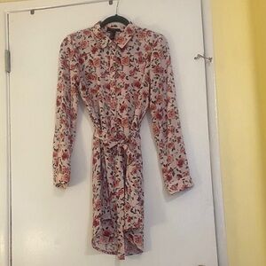 Forever 21 Pink Floral Long Sleeve Dress